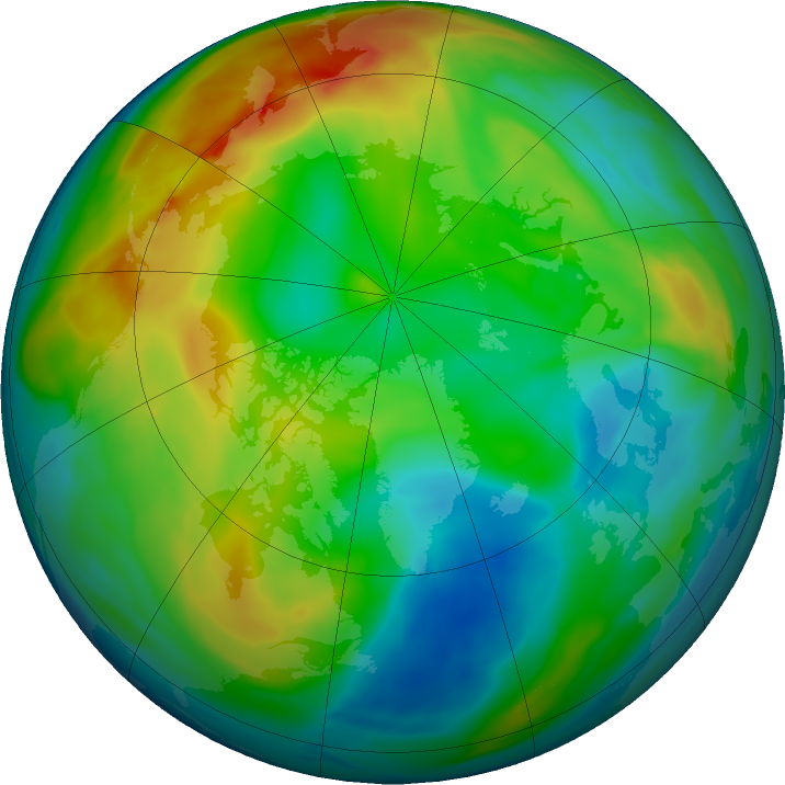 Arctic ozone map for 13 December 2024